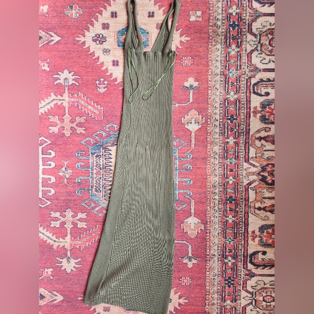 Mod Ref Olive Ribbed Maxi Dress - Picture 2 of 3